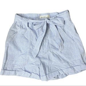 White and blue preppy strip shorts